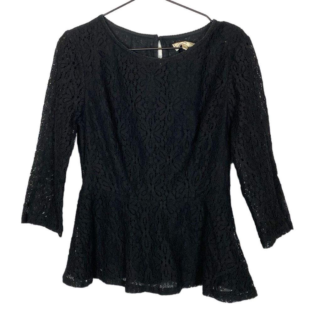 Moulinette Soeurs peplum black lace top
